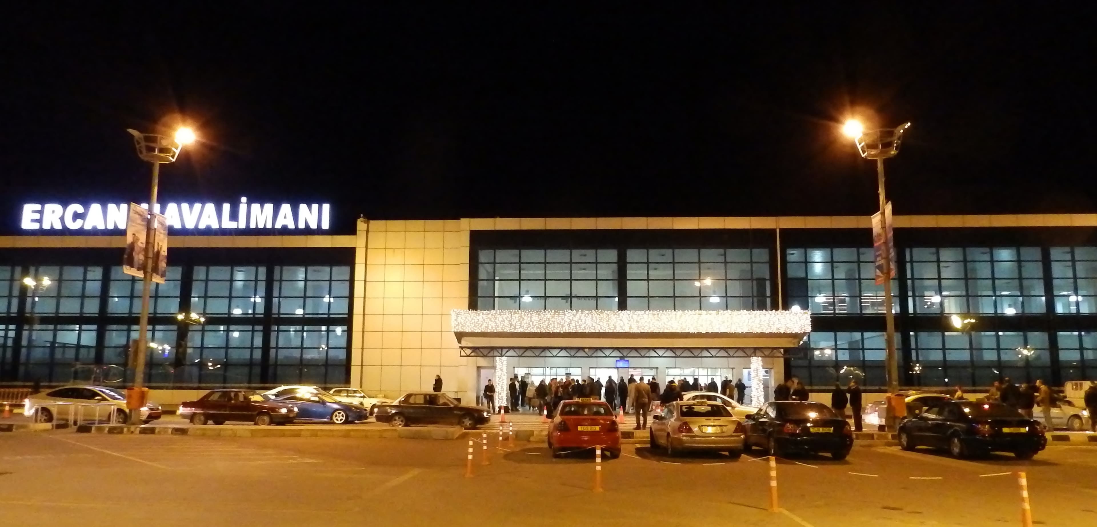 Ercan Airport exterior and parking area